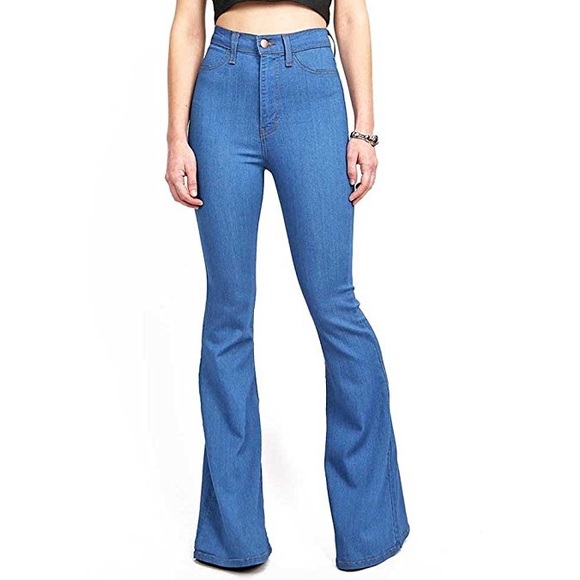 Waist Flare Jeans In Medium Wash 